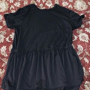 Black trendy ruffled top